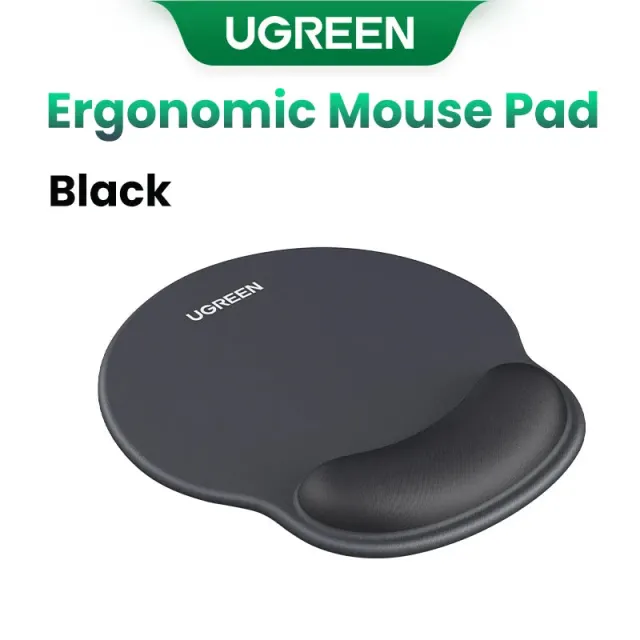 UGREEN Ergonomic Wrist Rest Mouse Pad (Stray Night Black), Memory Foam Support for Comfortable All-Day Use | Compatible with Optical & Gaming Mice, for Office & Home Desk Setups