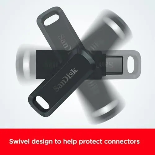 SanDisk Ultra Dual Drive Go 128GB USB Type-C & USB-A Flash Drive – 2-in-1 OTG Pen Drive for Phones, Tablets & Laptops (SDDDC3-128G-G46)
