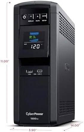 Lightwave LW 1500VA 3-Pin UPS Backup Power Supply