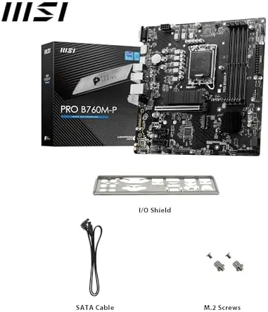 MSI PRO B760M-E DDR5 Motherboard – Intel B760 Micro-ATX LGA 1700, DDR5, M.2 PCIe Gen4, for Intel Core 12th 13th 14th Gen