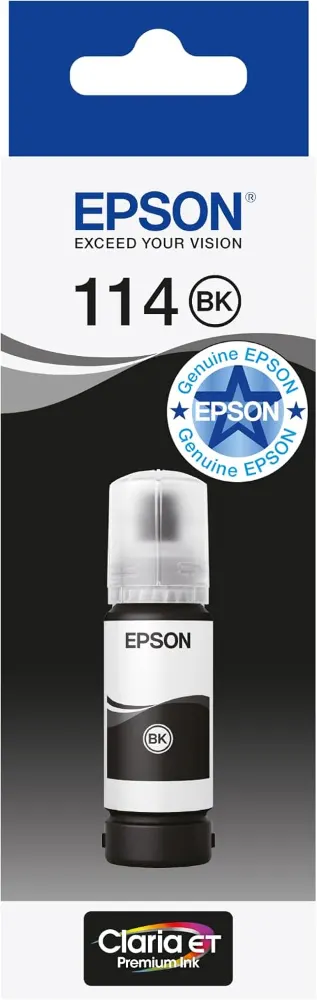 Epson 115 Black Ink Bottle 70ml – Genuine Refill for EcoTank L8160, L8180 (C13T07C14A)