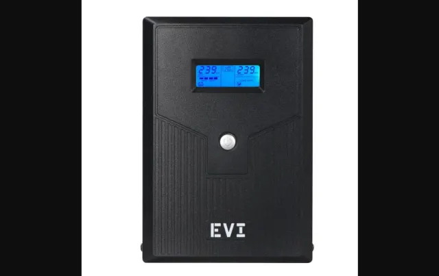 EVI 3000VA / 1800W Line Interactive UPS with LCD Display – Battery Backup & AVR with 4 Outlets and Monitoring Software for Servers, Office & Network Racks (EP-UPS3000UU4-UK)