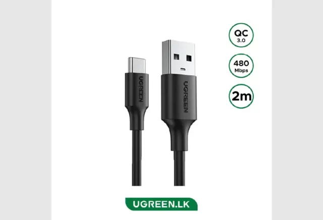 UGREEN USB-A to USB-C Fast Charging Cable 3A Max Black 2m
