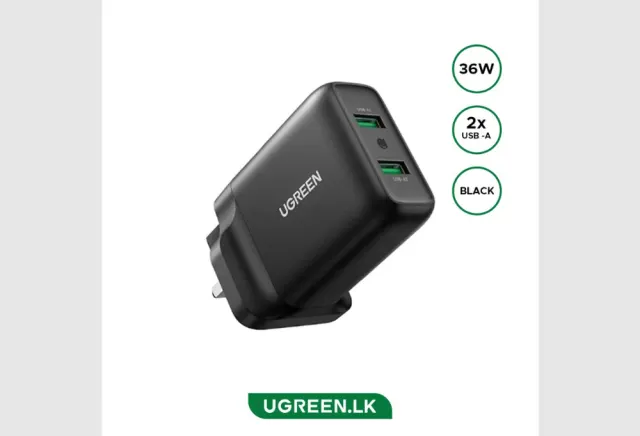 UGREEN USB Fast Charger UK (Black)