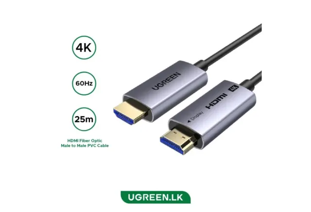 UGREEN HDMI 4K Fiber Optic Cable Male to Male Aluminum Shell- | 25M
