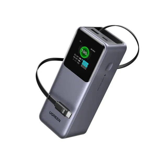 UGREEN 20000mAh 165W Laptop Portable Power Bank-Black(with a Retractable Cable)