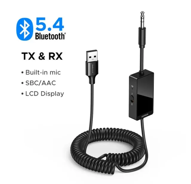 UGREEN Bluetooth  5.4 Transmitter Receiver with Built-in Microphone for Hands-Free Calls