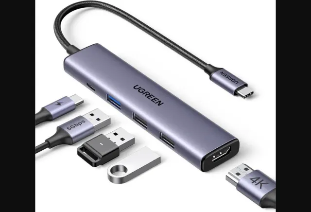 UGREEN 5-in-1 USB-C Multifunction Adapter | 4K, PD