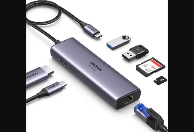 UGREEN CM512 7-In-1 USB-C Docking 2*USB3.0/HDMI/RJ45/SD/TF/PD