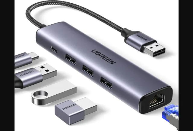 UGREEN USB-C to 3xUSB3.0 Hub+RJ45 (1000M) Ethernet Adapter